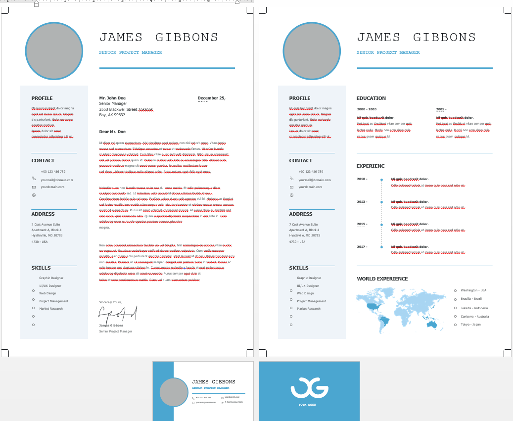 Project Manager - Resume Editable Word Template