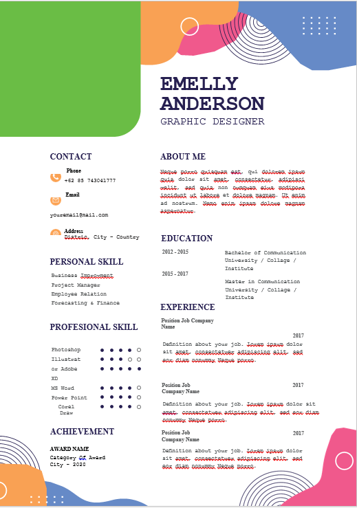 Graphic Designer- Resume Editable Word Template - 2