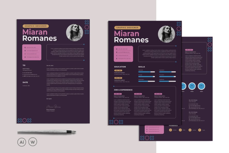 Professional Word Editable Resume & Cover Letter Template - SP - 100