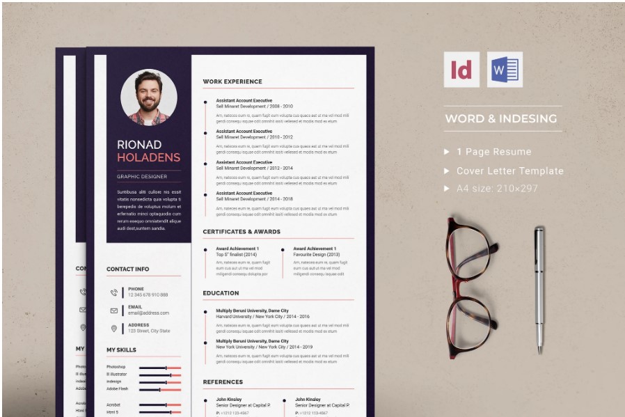 Professional Word Editable Resume & Cover Letter Template - SP - 112