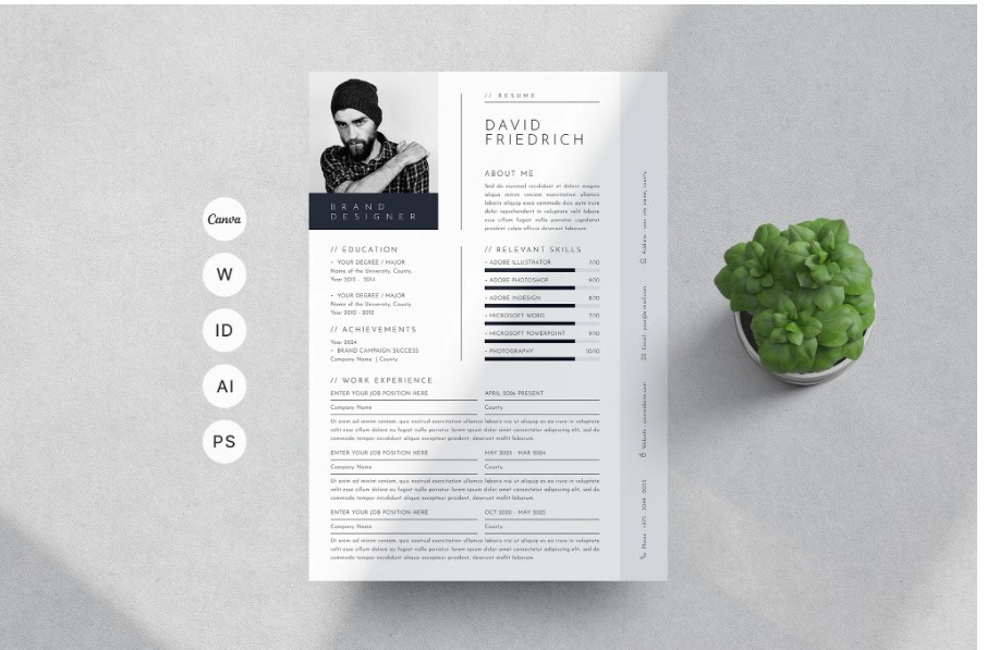 Professional Word Editable Resume & Cover Letter Template - SP - 119