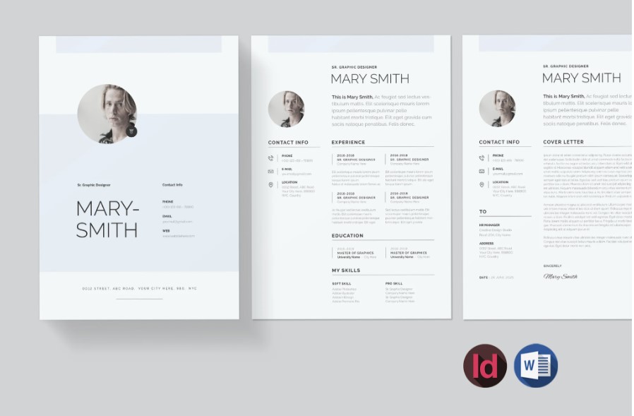 Professional Word Editable Resume & Cover Letter Template - SP - 157