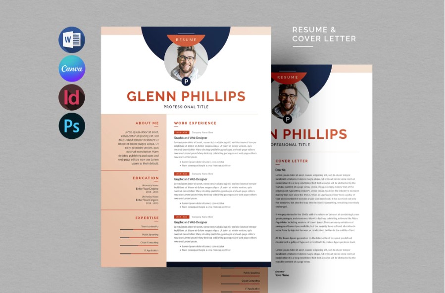Professional Word Editable Resume & Cover Letter Template - SP - 175