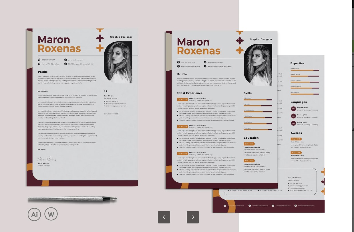 Professional Word Editable Resume & Cover Letter Template - SP - 18