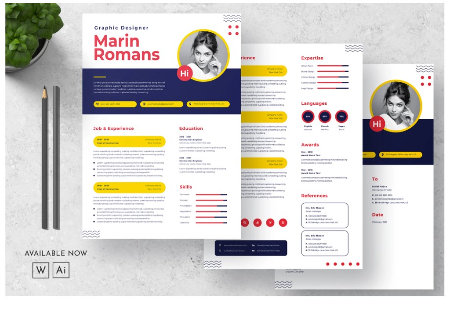 Professional Word Editable Resume & Cover Letter Template - SP - 59